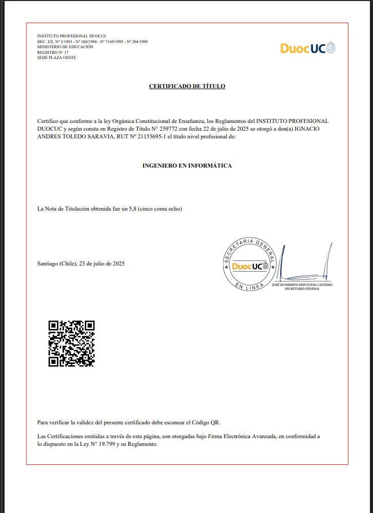 Certificado de técnico profesional